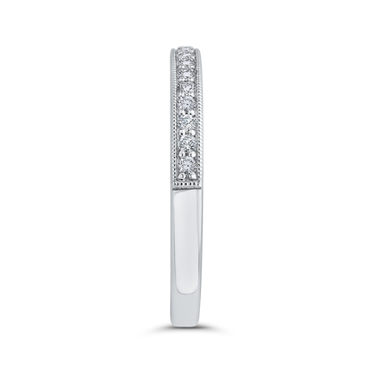 Round Diamond Half-Eternity Wedding Band in 14K White Gold