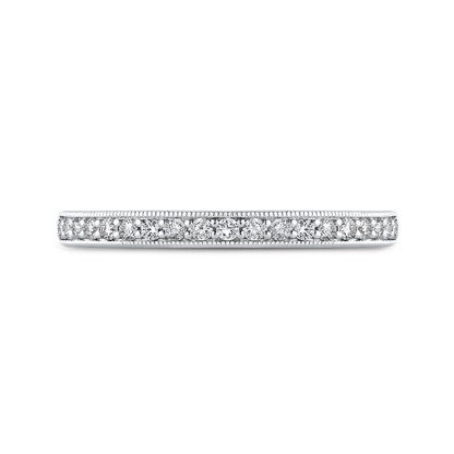 Round Diamond Half-Eternity Wedding Band in 14K White Gold