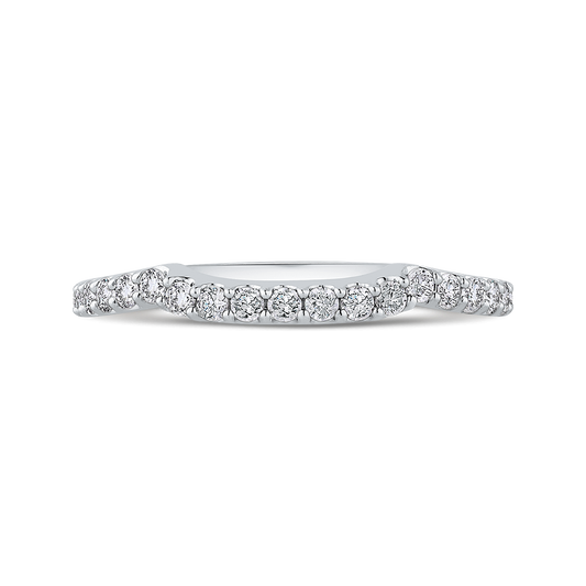 Round Diamond Wedding Band in 14K White Gold