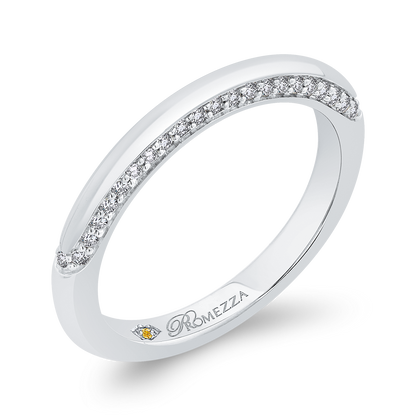 Round Diamond Wedding Band in 14K White Gold
