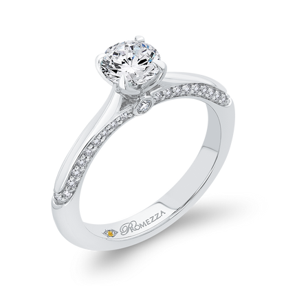 Round Diamond Engagement Ring in 14K White Gold