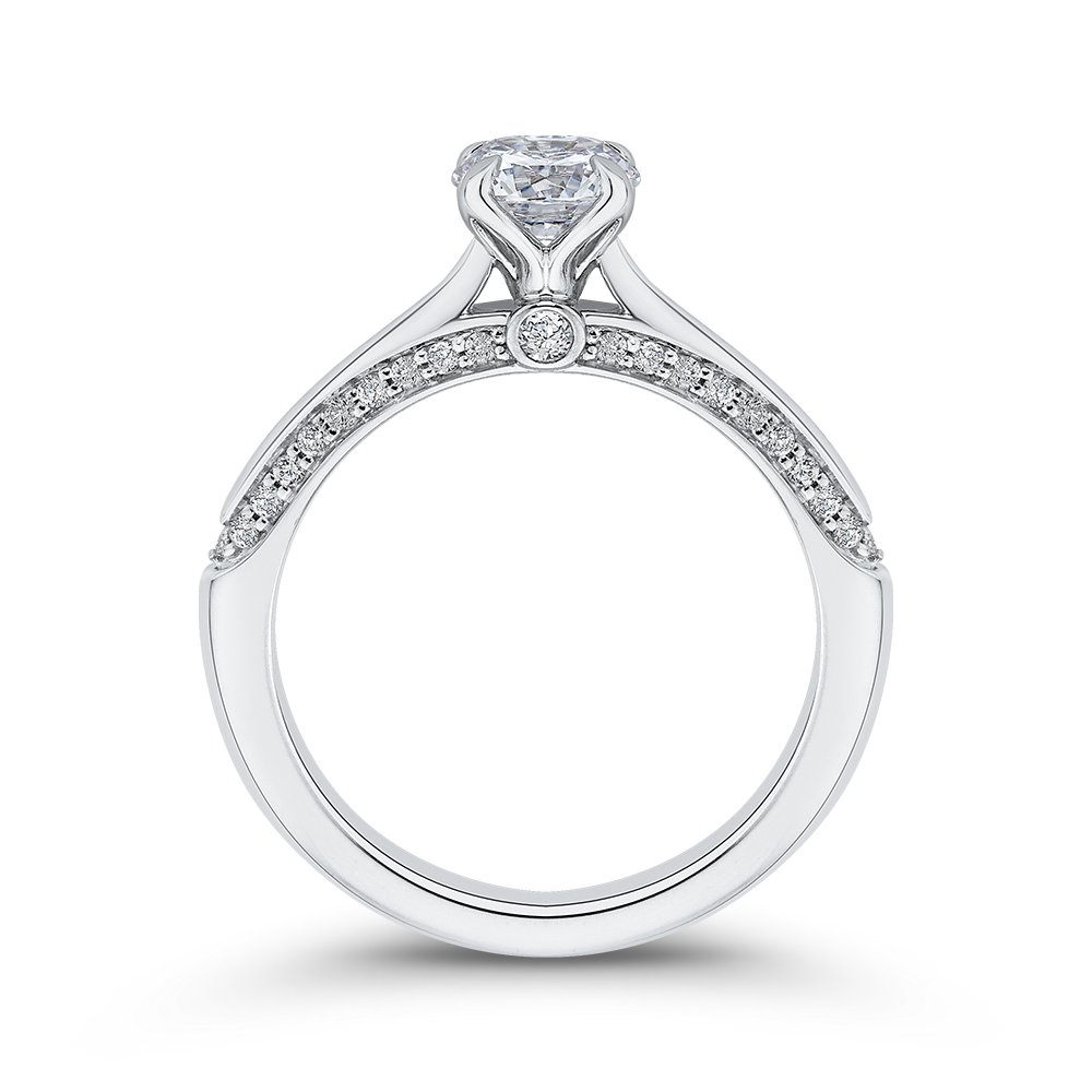 Round Diamond Engagement Ring in 14K White Gold