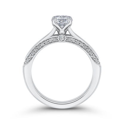 Round Diamond Engagement Ring in 14K White Gold