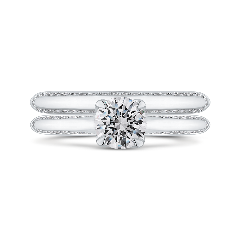 Round Diamond Engagement Ring in 14K White Gold