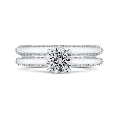 Round Diamond Engagement Ring in 14K White Gold