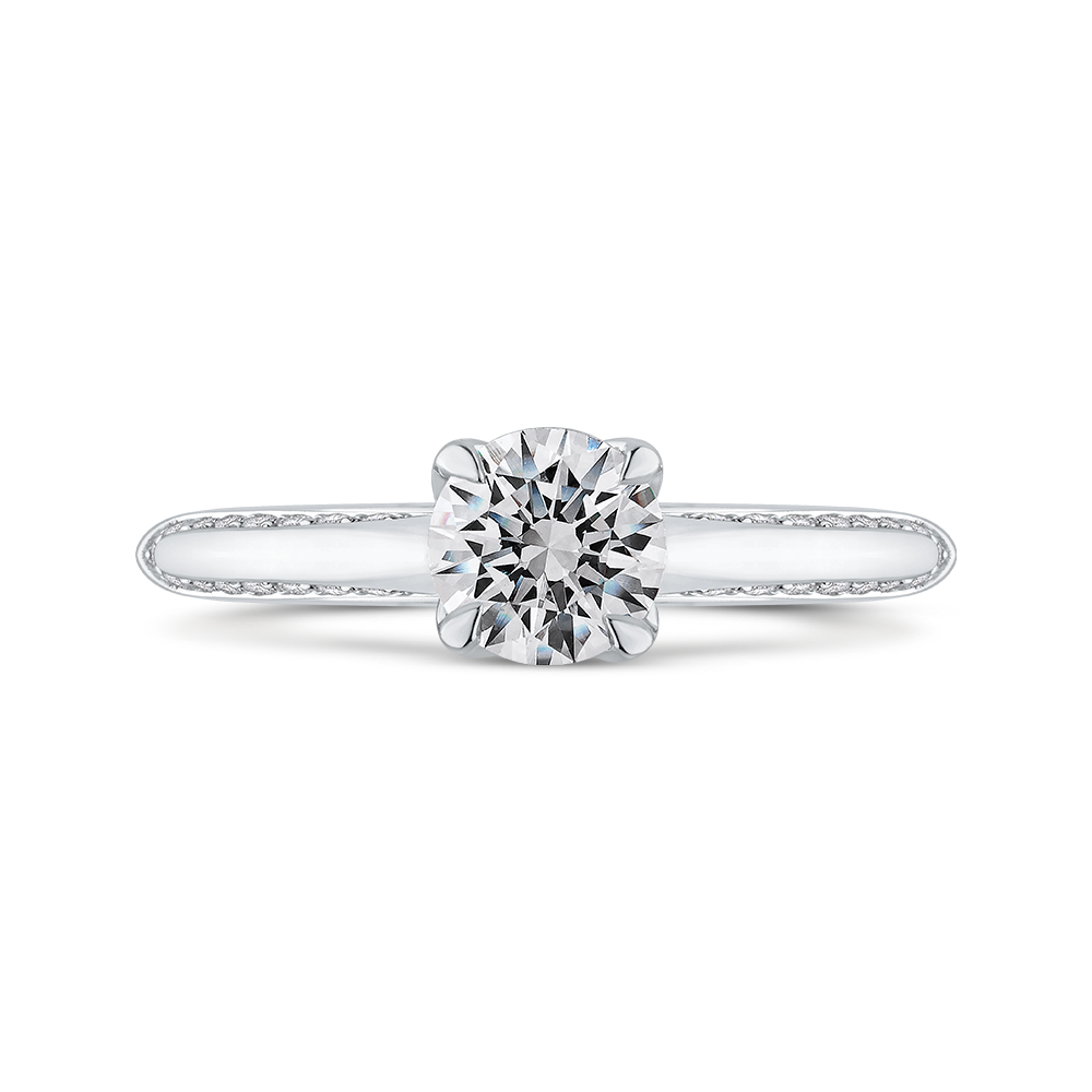 Round Diamond Engagement Ring in 14K White Gold