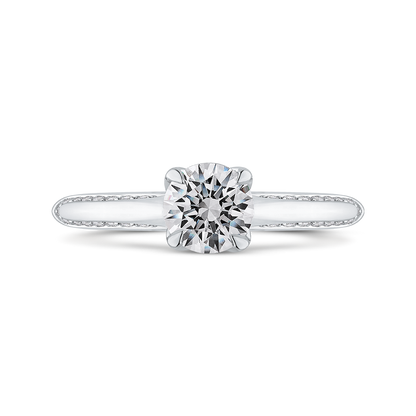 Round Diamond Engagement Ring in 14K White Gold