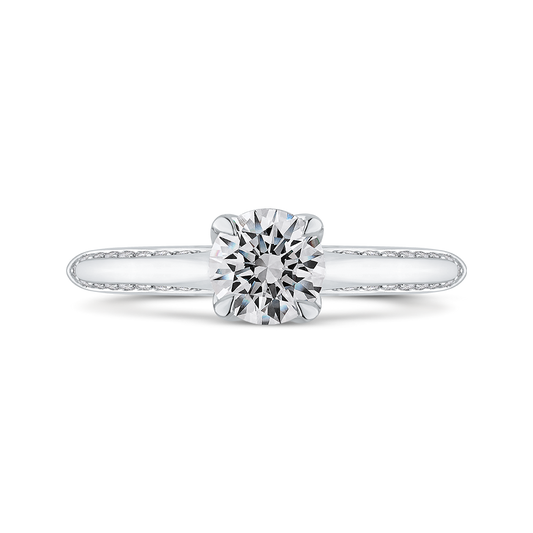 Round Diamond Engagement Ring in 14K White Gold