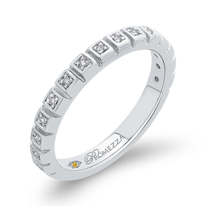 Round Diamond Wedding Band in 14K White Gold