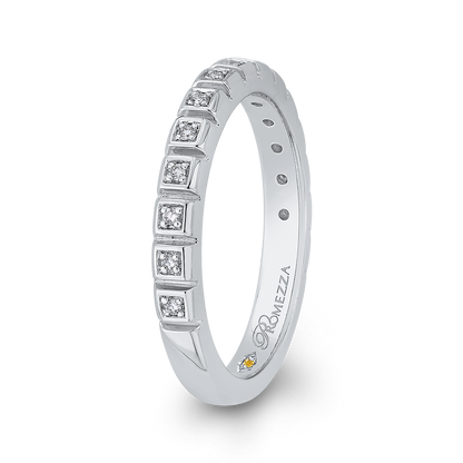 Round Diamond Wedding Band in 14K White Gold