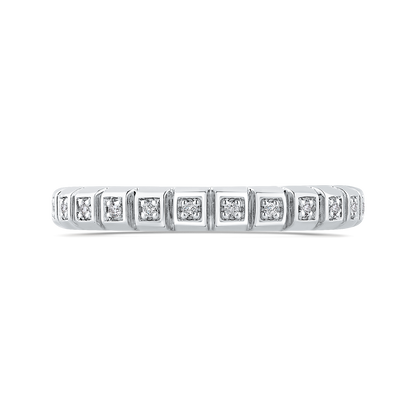 Round Diamond Wedding Band in 14K White Gold