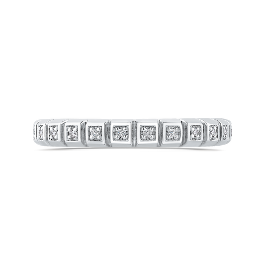 Round Diamond Wedding Band in 14K White Gold