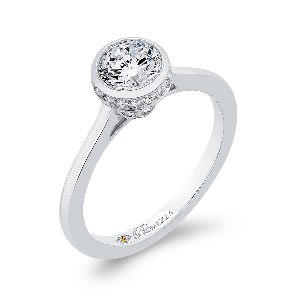 Round Diamond Classic Engagement Ring in 14K White Gold