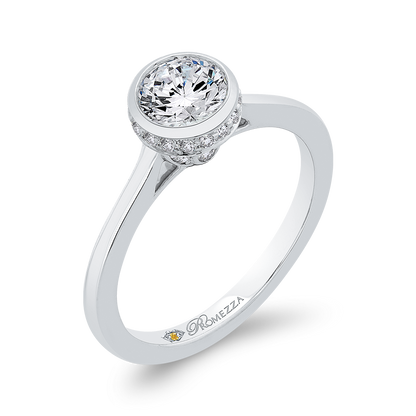 Round Diamond Classic Engagement Ring in 14K White Gold