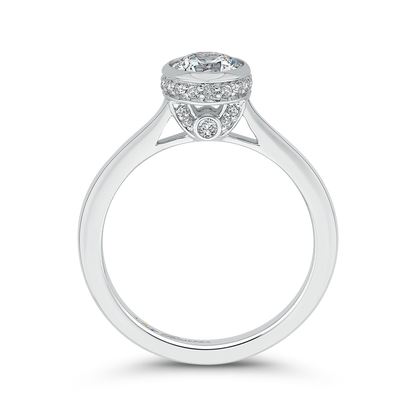 Round Diamond Classic Engagement Ring in 14K White Gold