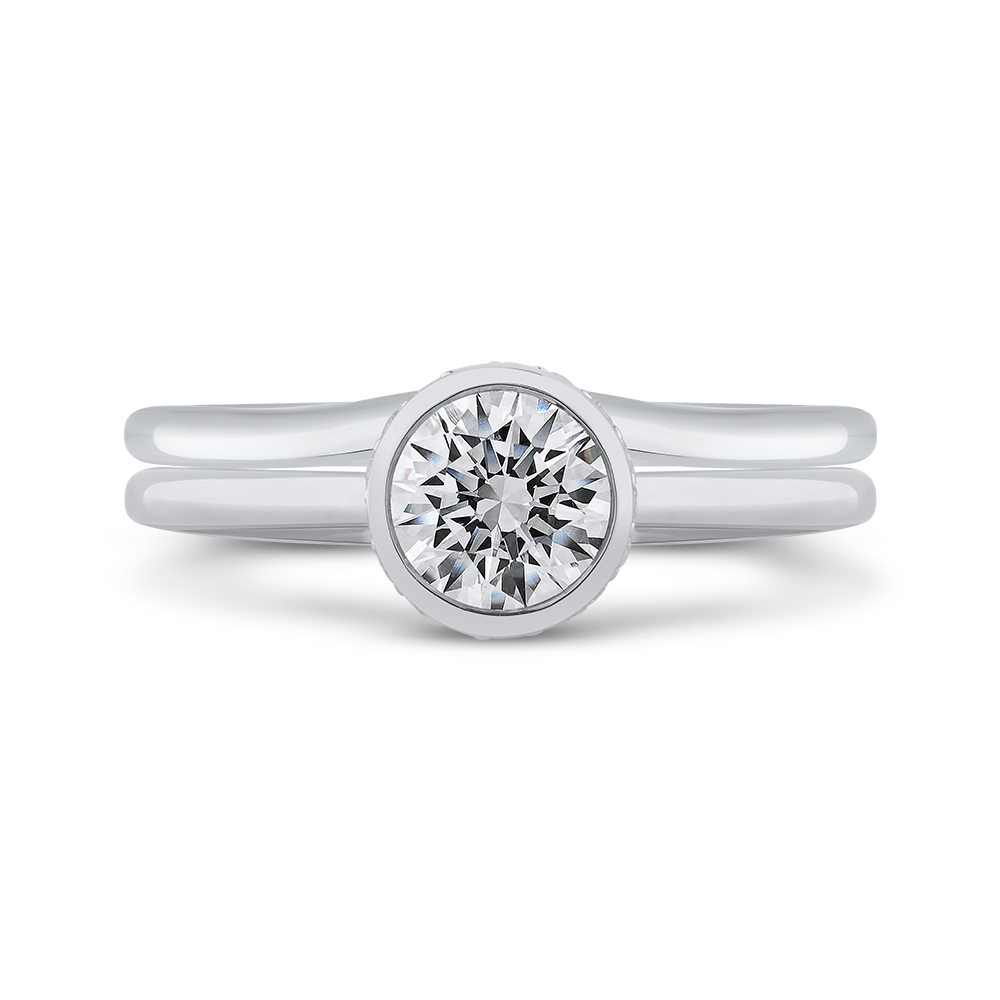 Round Diamond Classic Engagement Ring in 14K White Gold