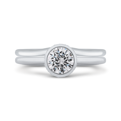 Round Diamond Classic Engagement Ring in 14K White Gold