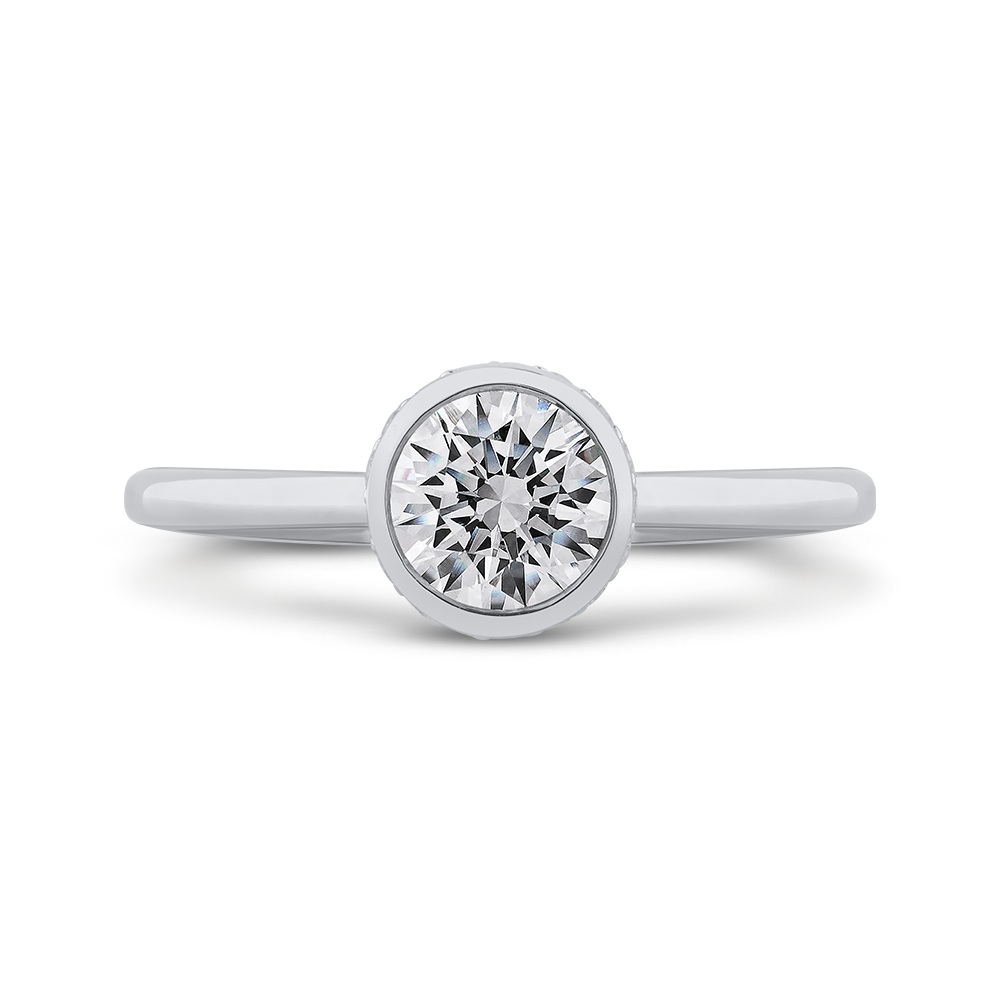 Round Diamond Classic Engagement Ring in 14K White Gold