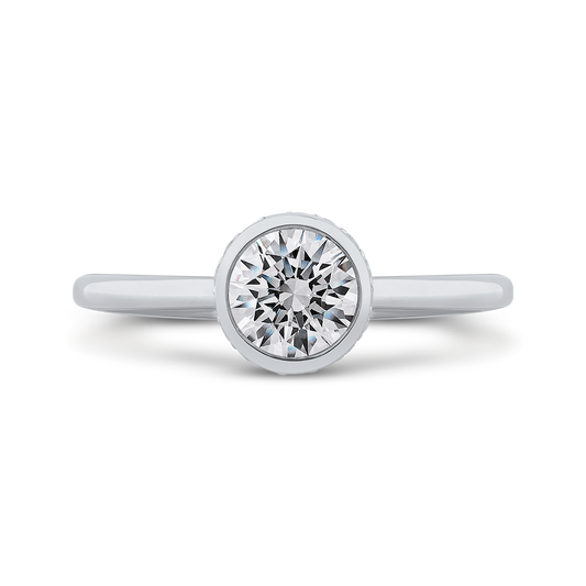 Round Diamond Classic Engagement Ring in 14K White Gold