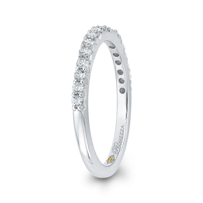Round Diamond Half-Eternity Wedding Band in 14K White Gold