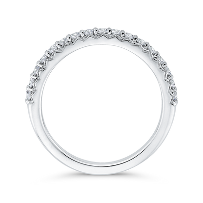 Round Diamond Half-Eternity Wedding Band in 14K White Gold