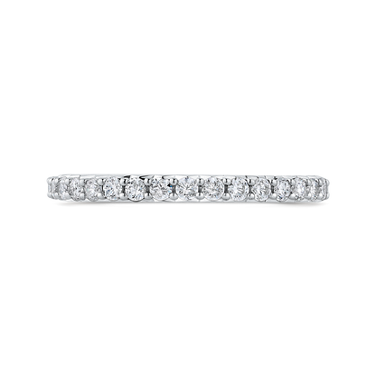 Round Diamond Half-Eternity Wedding Band in 14K White Gold
