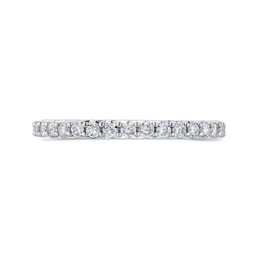 Round Diamond Half-Eternity Wedding Band in 14K White Gold