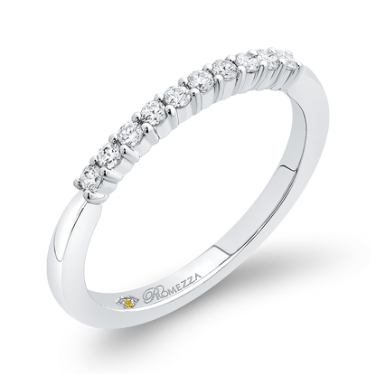 Round Diamond Wedding Band in 14K White Gold