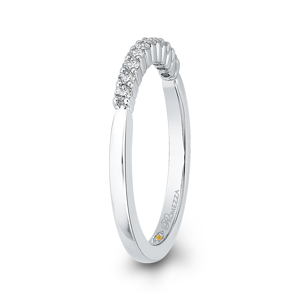 Round Diamond Wedding Band in 14K White Gold