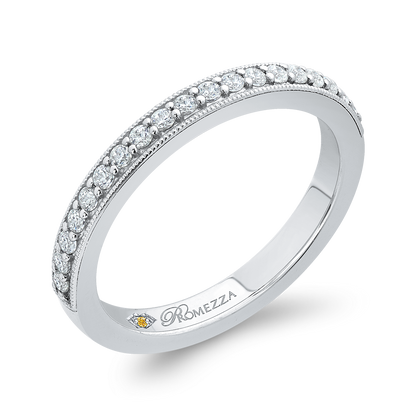 Round Diamond Half-Eternity Wedding Band in 14K White Gold