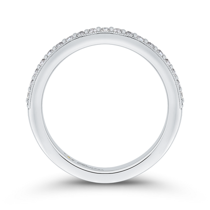 Round Diamond Half-Eternity Wedding Band in 14K White Gold