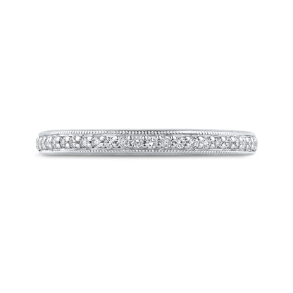 Round Diamond Half-Eternity Wedding Band in 14K White Gold