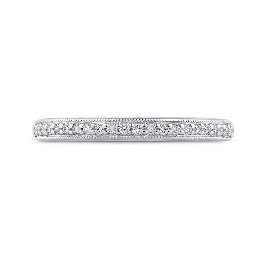 Round Diamond Half-Eternity Wedding Band in 14K White Gold