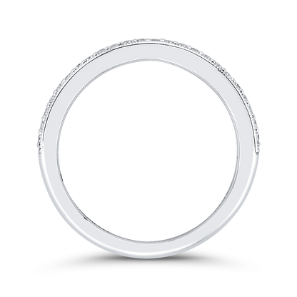 Round Diamond Half-Eternity Wedding Band in 14K White Gold