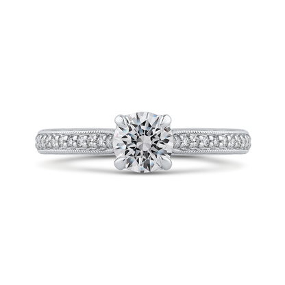 Round Diamond Engagement Ring in 14K White Gold