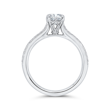 Round Diamond Engagement Ring in 14K White Gold