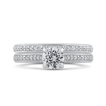 Round Diamond Engagement Ring in 14K White Gold