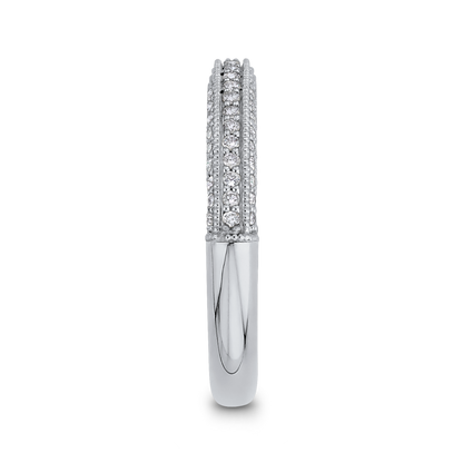 Round Diamond Half-Eternity Wedding Band in 14K White Gold