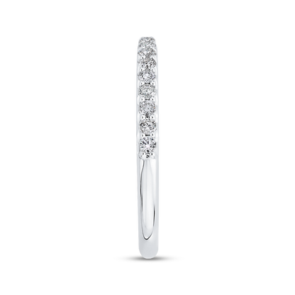Round Diamond Half-Eternity Wedding Band in 14K White Gold