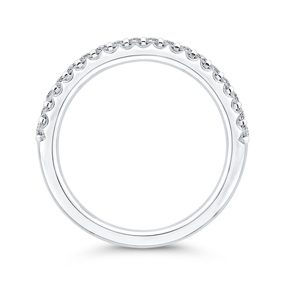Round Diamond Half-Eternity Wedding Band in 14K White Gold