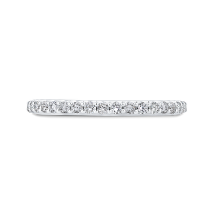 Round Diamond Half-Eternity Wedding Band in 14K White Gold