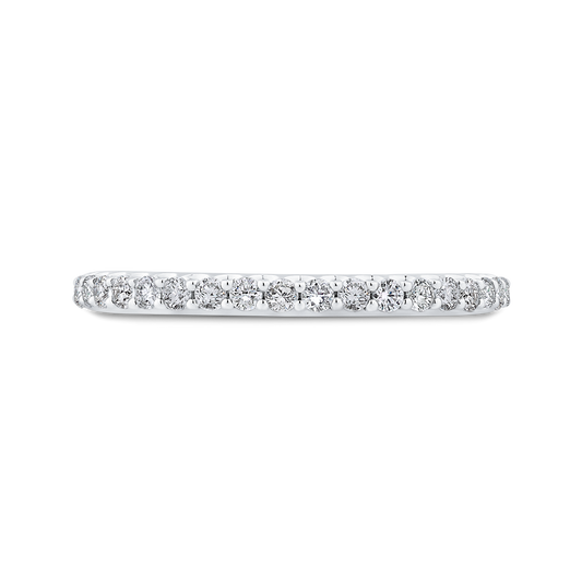 Round Diamond Half-Eternity Wedding Band in 14K White Gold