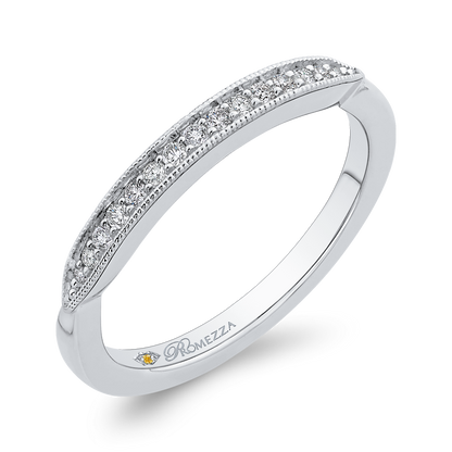 Round Diamond Wedding Band in 14K White Gold
