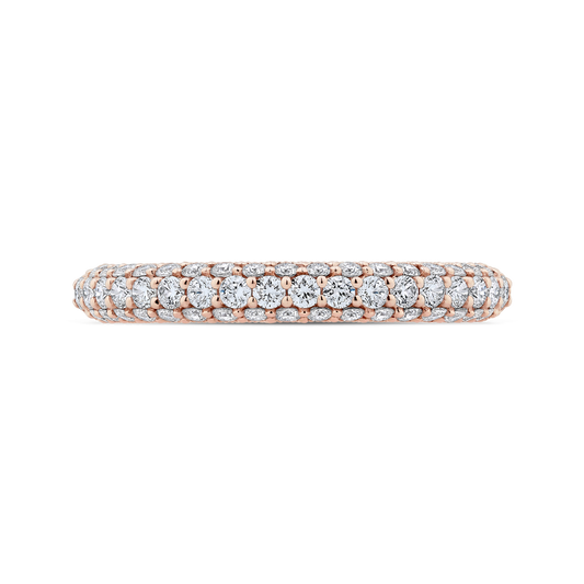 Round Diamond Half-Eternity Wedding Band in 14K Rose Gold
