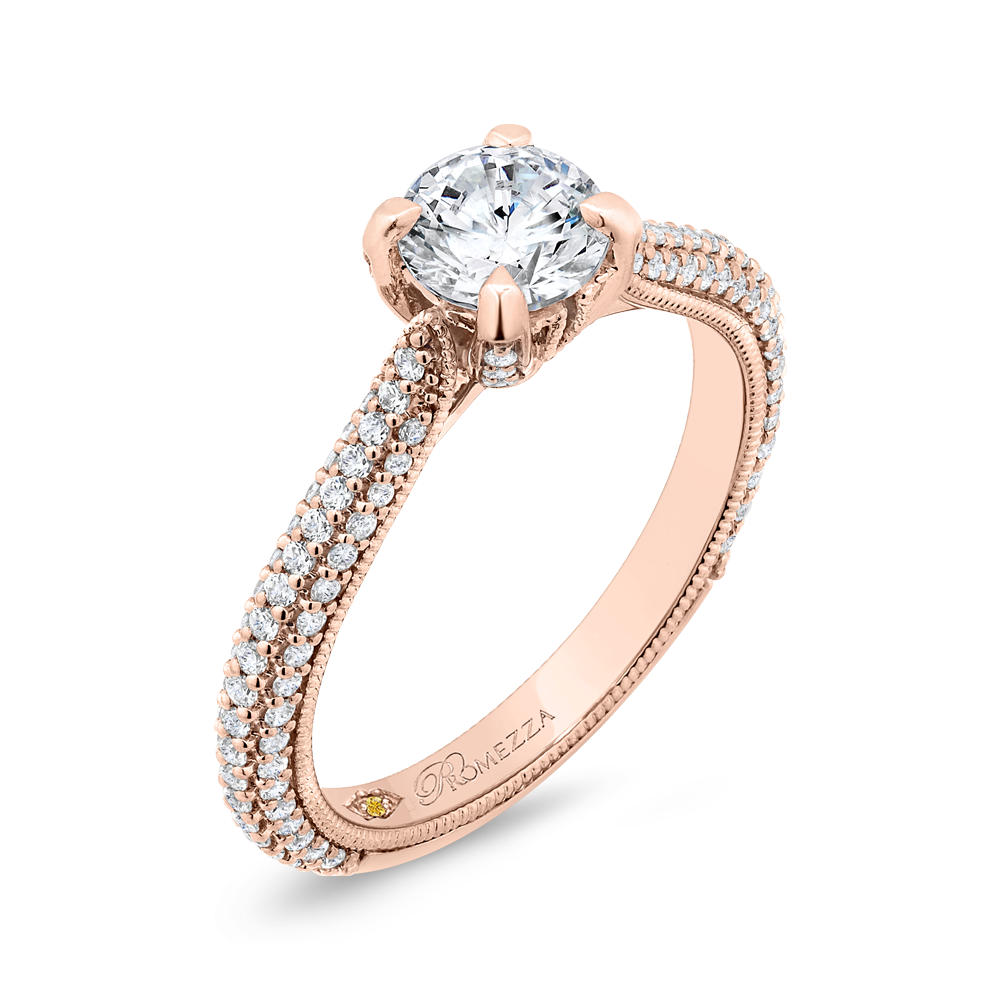 Round Diamond Engagement Ring in 14K Rose Gold