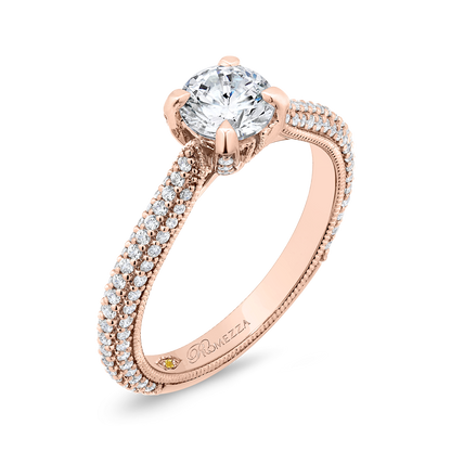 Round Diamond Engagement Ring in 14K Rose Gold