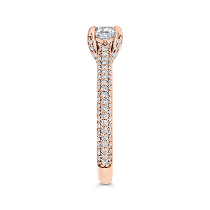 Round Diamond Engagement Ring in 14K Rose Gold