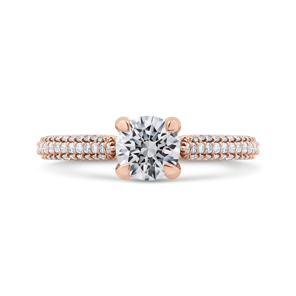 Round Diamond Engagement Ring in 14K Rose Gold