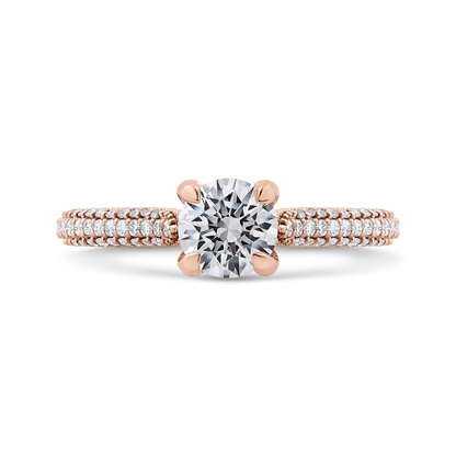 Round Diamond Engagement Ring in 14K Rose Gold