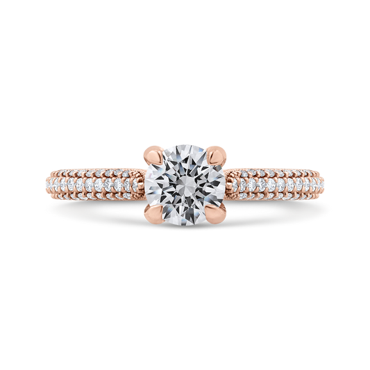 Round Diamond Engagement Ring in 14K Rose Gold